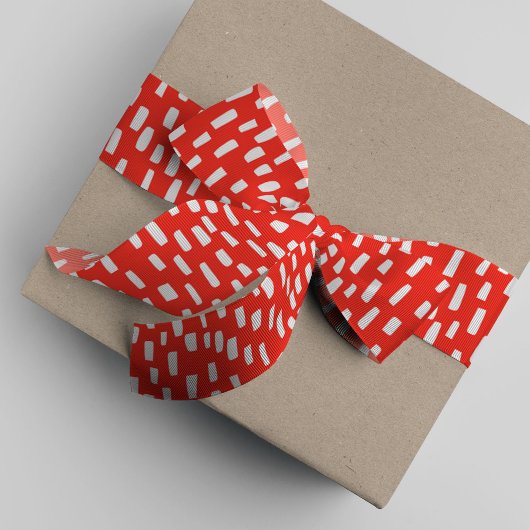 Cherry Red Dashing Grosgrain Ribbon Grosgrain Lint