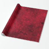 Cherry Red Distressed Gothic Damask Wrapping Paper Cadeaupapier (Uitgerold)