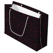 Cherry Red Doodle Flowers en Hearts Patterned Groot Cadeauzakje (Voorkant Gekanteld)