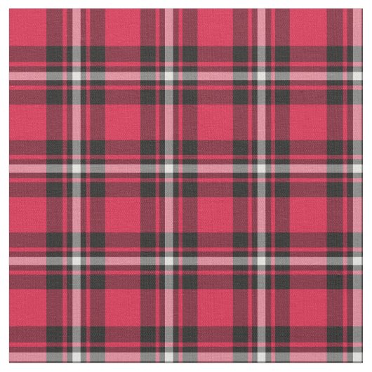 Cherry Red en Black Sporty Plaid Stof (Close Up)