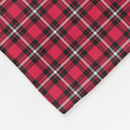 Cherry Red en Black Sporty Pset Fleece Deken