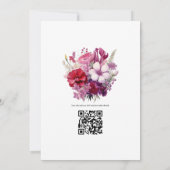 Cherry Red en Heather Paarse Bloemen Herfst Bruilo Kaart (Achterkant)