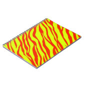 Cherry Red en Neon Yellow Zebra Striped Notitieboek (Linkerzijde)