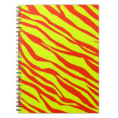 Cherry Red en Neon Yellow Zebra Striped Notitieboek (Voorkant)