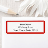 Cherry Red en White Aangepaste retour adreslabel Etiket (Insitu)