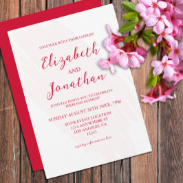 Cherry Red Engagement Party Kaart