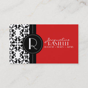 Cherry Red Estate Damask Roepkaart / Contactkaartje