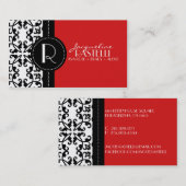 Cherry Red Estate Damask Roepkaart / Contactkaartje (Voorkant / Achterkant)