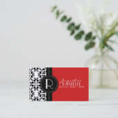 Cherry Red Estate Damask Roepkaart / Contactkaartje (Staand voorkant)