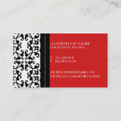 Cherry Red Estate Damask Roepkaart / Contactkaartje (Achterkant)