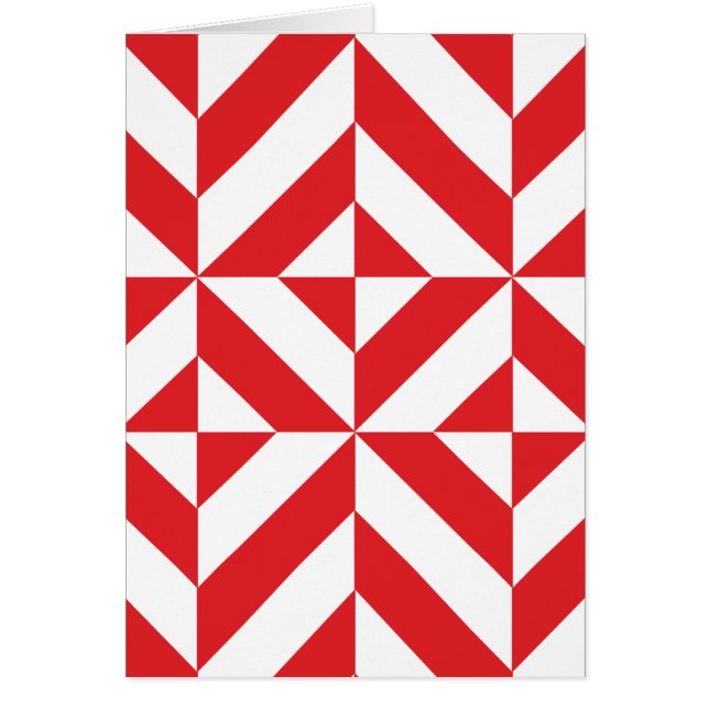Cherry Red Geometric Deco Cube Pattern (Voorkant)