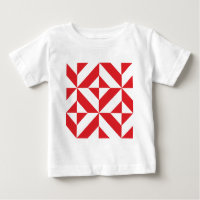 Cherry Red Geometric Deco Cube Pattern