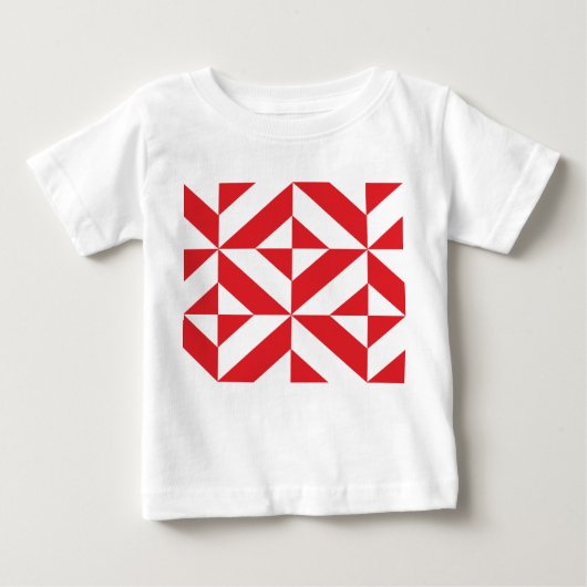 Cherry Red Geometric Deco Cube Pattern (Voorkant)