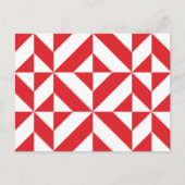 Cherry Red Geometric Deco Cube Pattern Briefkaart (Voorkant)