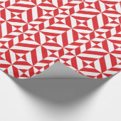 Cherry Red Geometric Deco Cube Pattern Cadeaupapier (Hoek)