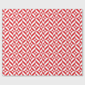 Cherry Red Geometric Deco Cube Pattern Cadeaupapier (Vlak)