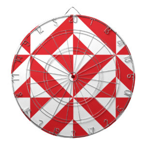 Cherry Red Geometric Deco Cube Pattern Dartbord