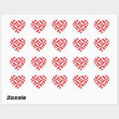 Cherry Red Geometric Deco Cube Pattern Hart Sticker (Vel)
