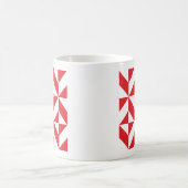 Cherry Red Geometric Deco Cube Pattern Koffiemok (Center)