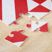 Cherry Red Geometric Deco Cube Pattern Legpuzzel (Zijkant)