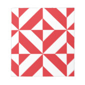 Cherry Red Geometric Deco Cube Pattern Notitieblok (Voorkant)