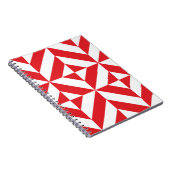 Cherry Red Geometric Deco Cube Pattern Notitieboek (Rechterzijde)