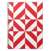 Cherry Red Geometric Deco Cube Pattern Notitieboek (Voorkant)
