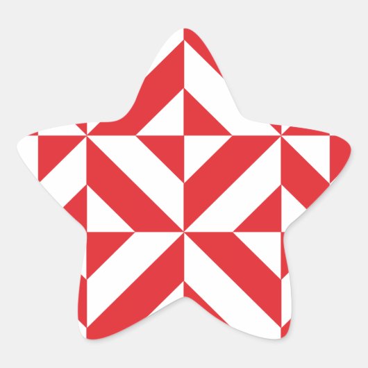 Cherry Red Geometric Deco Cube Pattern Ster Sticker (Voorkant)