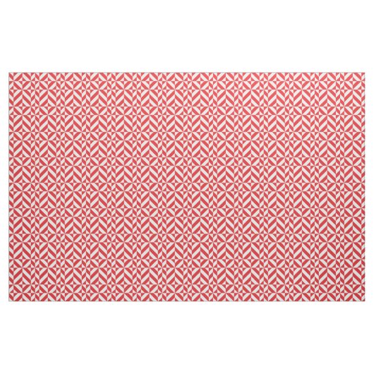 Cherry Red Geometric Deco Cube Pattern Stof (Yard (91,4 cm))