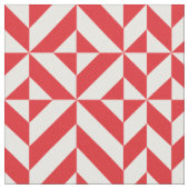 Cherry Red Geometric Deco Cube Pattern Stof (Close Up)