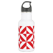 Cherry Red Geometric Deco Cube Pattern Waterfles (Voorkant)