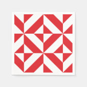 Cherry Red Geometric Deco Pattern Servetten (Voorkant)