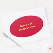 Cherry Red Gold Kleuren Professioneel Trendy Moder Ovale Sticker (Envelop)