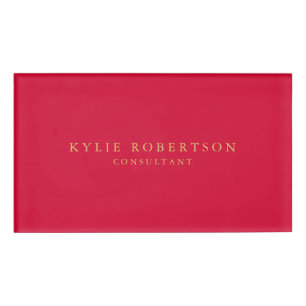 Cherry Red & Gold Kleuren Professionele Trendy Een Naambadge