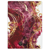 Cherry Red & Gold Monogram Script Klembord (Achterkant)