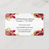 Cherry Red & Gold Monogram Script Visitekaartje (Achterkant)