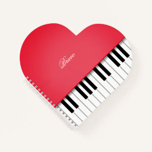 Cherry Red Grand Piano Music-toetsenbord, aangepas Notitieboek