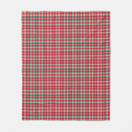 Cherry Red, Green and Cream Retro met kerstpannen Fleece Deken