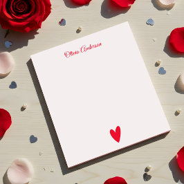 Cherry Red Heart  Valentines Day Personalized  Notitieblok