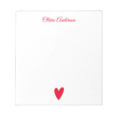 Cherry Red Heart  Valentines Day Personalized  Notitieblok (Voorkant)