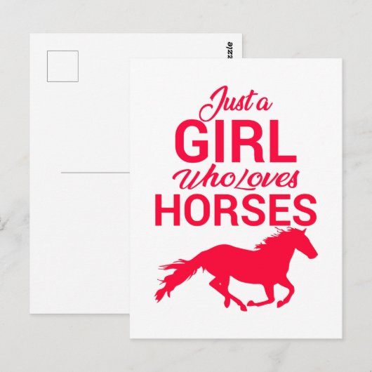Cherry Red is gewoon een meisje dat van paarden ho Briefkaart (Voorkant / Achterkant)