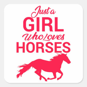Cherry Red is gewoon een meisje dat van paarden ho Vierkante Sticker