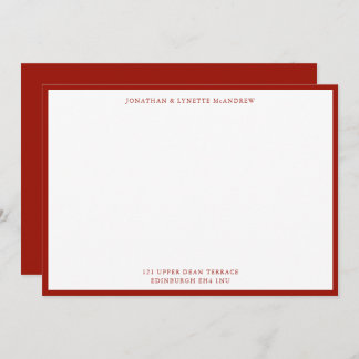 Cherry Red Klassic Border Flat Note Card Notitiekaartje