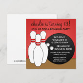 Cherry Red Laten we een bal Bowling party hebben Kaart (Voorkant / Achterkant)