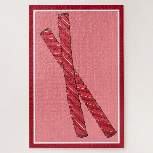 Cherry Red Licorice Whips Licorice Twist Snoep Legpuzzel (Verticaal)