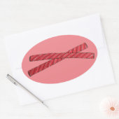 Cherry Red Licorice Whips Licorice Twist Snoep Ovale Sticker (Envelop)