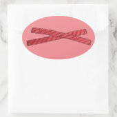 Cherry Red Licorice Whips Licorice Twist Snoep Ovale Sticker (Tas)