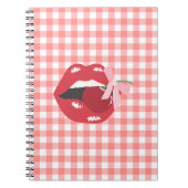 Cherry Red Lips Coquette Notitieboek (Voorkant)