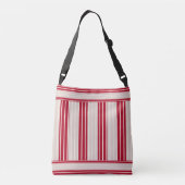 Cherry Red met off White Stripes Crossbody Tas (Achterkant)