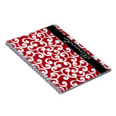 Cherry Red Monogrammed Elements Print Notitieboek (Rechterzijde)